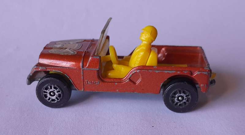 1980's Corgi Die Cast CJ-6 Jeep.  With Driver.