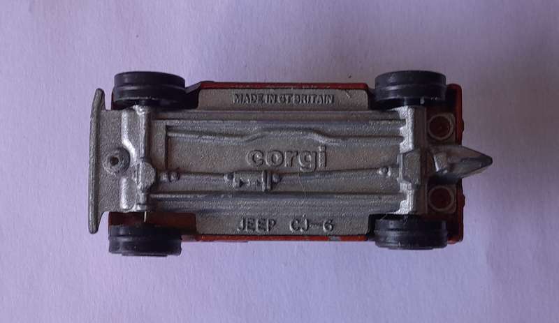 1980's Corgi Die Cast CJ-6 Jeep.  With Driver.
