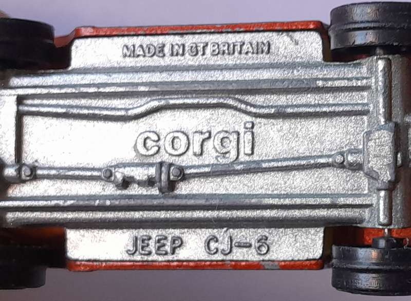 1980's Corgi Die Cast CJ-6 Jeep.  With Driver.