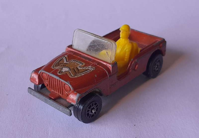 1980's Corgi Die Cast CJ-6 Jeep.  With Driver.