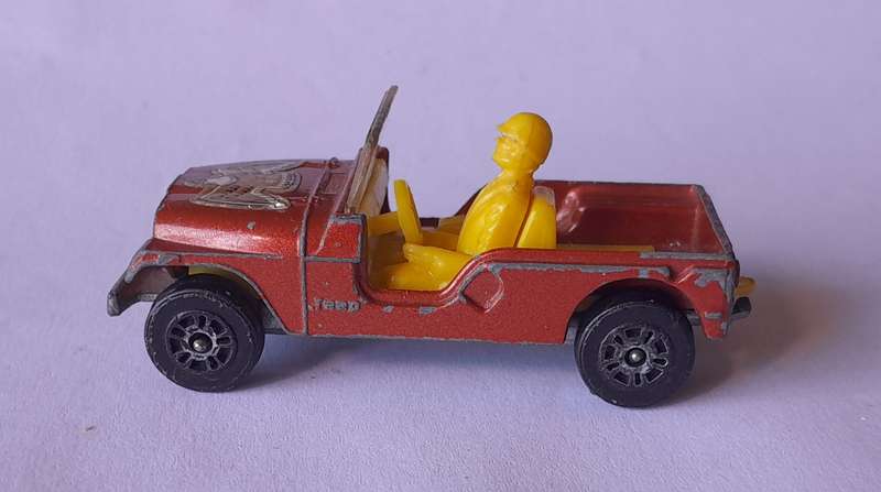 1980's Corgi Die Cast CJ-6 Jeep.  With Driver.