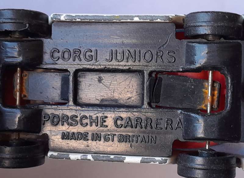 1980's Corgi Juniors Die Cast Porsche Carrera Police Car.