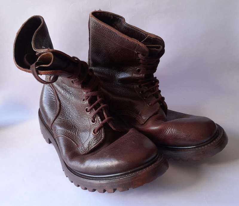 1981 Pair SADF Border War Leather Boots by Bagshaw.  Size 8.