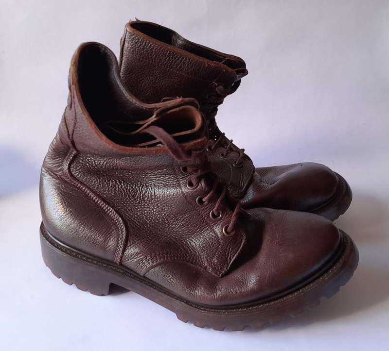 1981 Pair SADF Border War Leather Boots by Bagshaw.  Size 8.