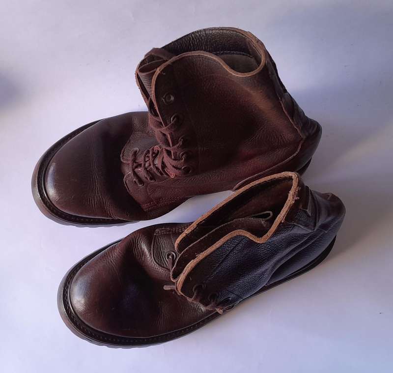 1981 Pair SADF Border War Leather Boots by Bagshaw.  Size 8.