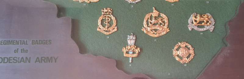 Rhodesian Army Collector's Badge Set in Cabinet.  Ltd Edition. No. 469/1000.