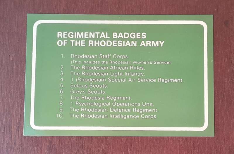 Rhodesian Army Collector's Badge Set in Cabinet.  Ltd Edition. No. 469/1000.