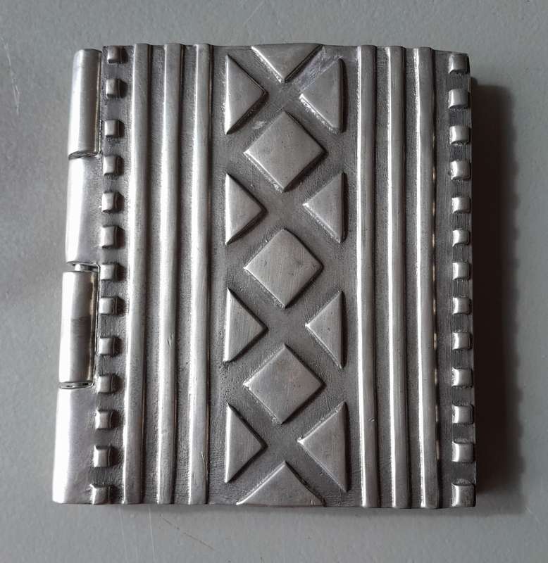Vintage Carroll Boyes (1954-2019) Metal Notebook Holder.  Stamped.