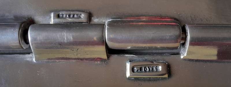 Vintage Carroll Boyes (1954-2019) Metal Notebook Holder.  Stamped.