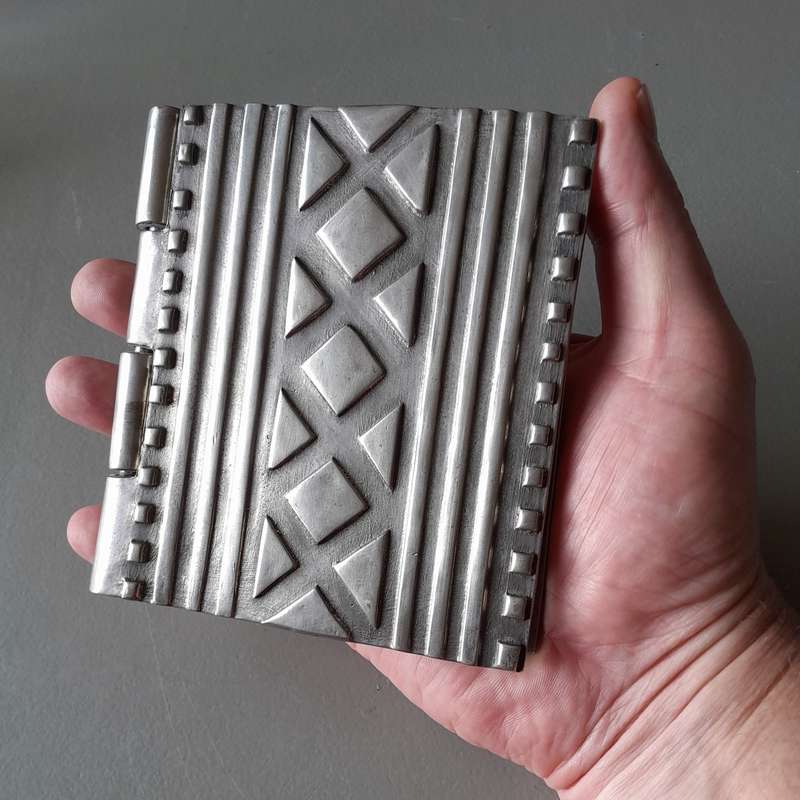 Vintage Carroll Boyes (1954-2019) Metal Notebook Holder.  Stamped.