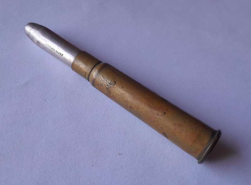 WW1 Princess Mary Christmas 1914 Gift Fund Silver Top Bullet Pencil.