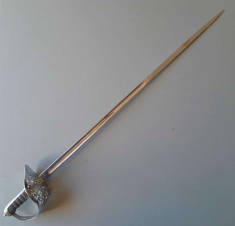 SA Army Pattern 1897 Wilkinson Sword Officer's Sword With Leather Scabbard.