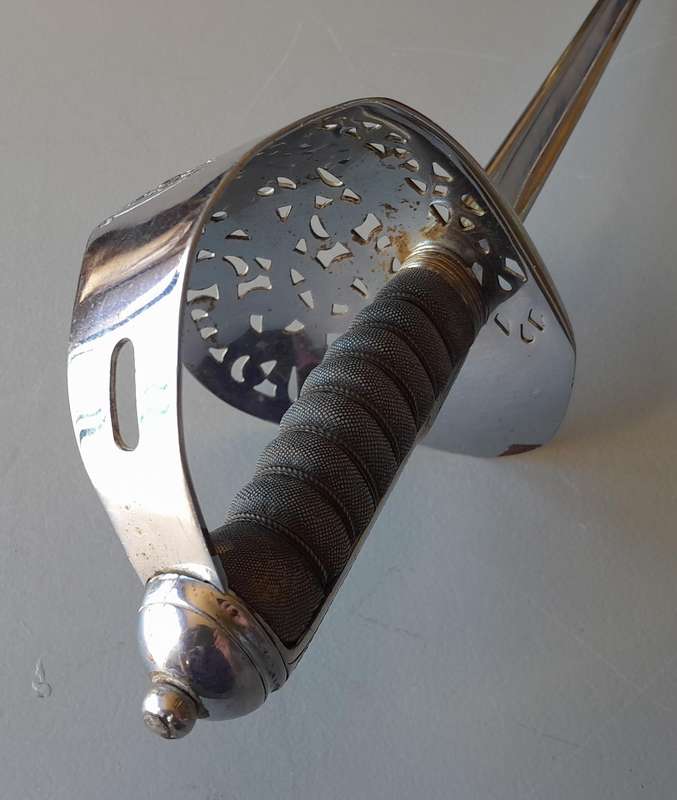 SA Army Pattern 1897 Wilkinson Sword Officer's Sword With Leather Scabbard.