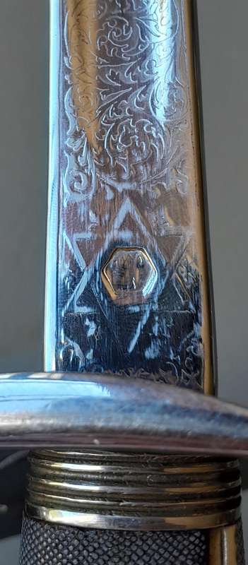 SA Army Pattern 1897 Wilkinson Sword Officer's Sword With Leather Scabbard.