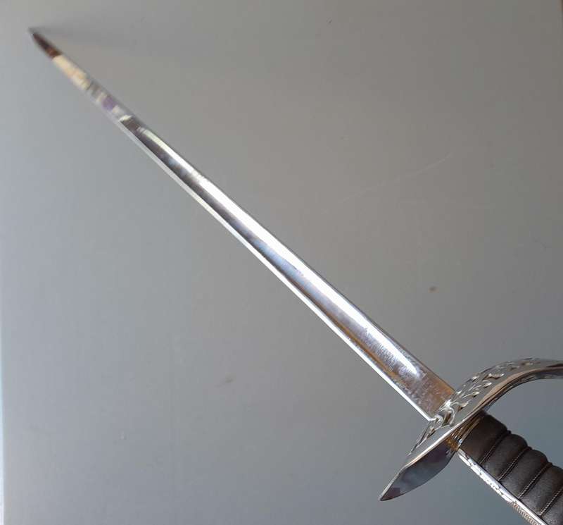 SA Army Pattern 1897 Wilkinson Sword Officer's Sword With Leather Scabbard.