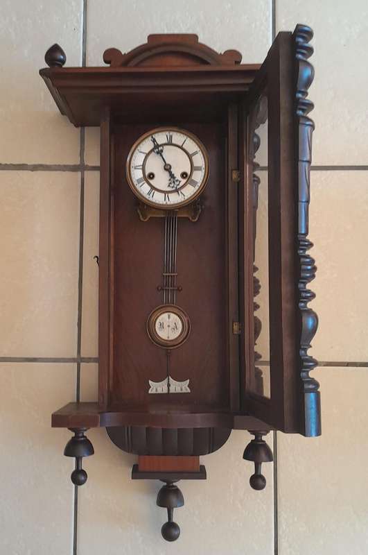 Antique Gustav Becker Mahogany Cased Wall Clock. 84 x 41cm. Please See Description.