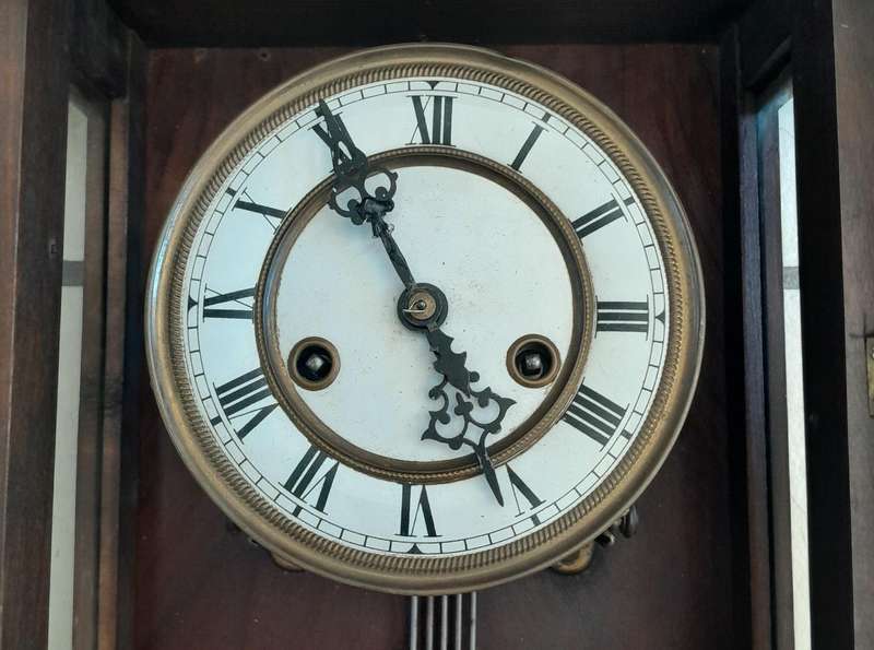 Antique Gustav Becker Mahogany Cased Wall Clock. 84 x 41cm. Please See Description.
