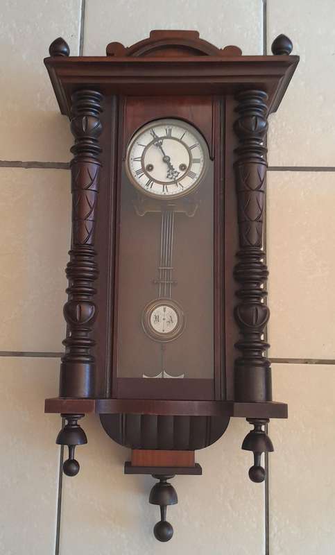 Antique Gustav Becker Mahogany Cased Wall Clock. 84 x 41cm. Please See Description.