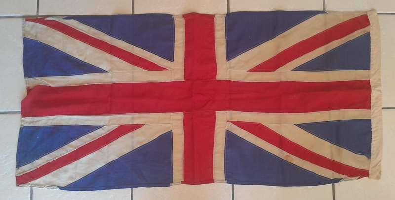 WW1-WW2 Era British Union Jack Cotton Flag. 1.32m x 63cm.