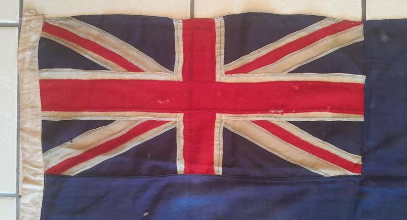 WW1-WW2 Era New Zealand Cotton Flag. Stamped "ENSIGN". 1.32 x 65cm