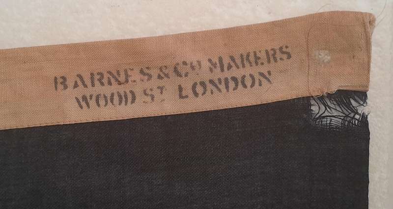 WW1-WW2 Era British Royal Standard Cotton Flag. Barnes & Co. London. 1.36m x 70cm.