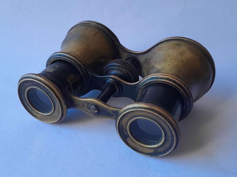 Pair Antique Brass French Opera Binoculars.