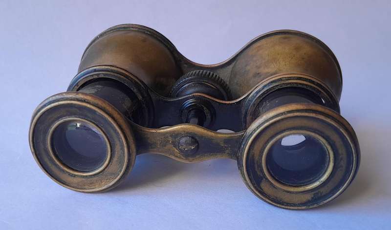 Pair Antique Brass French Opera Binoculars.