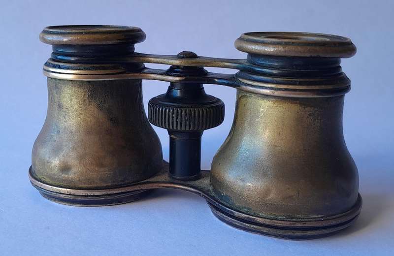 Pair Antique Brass French Opera Binoculars.