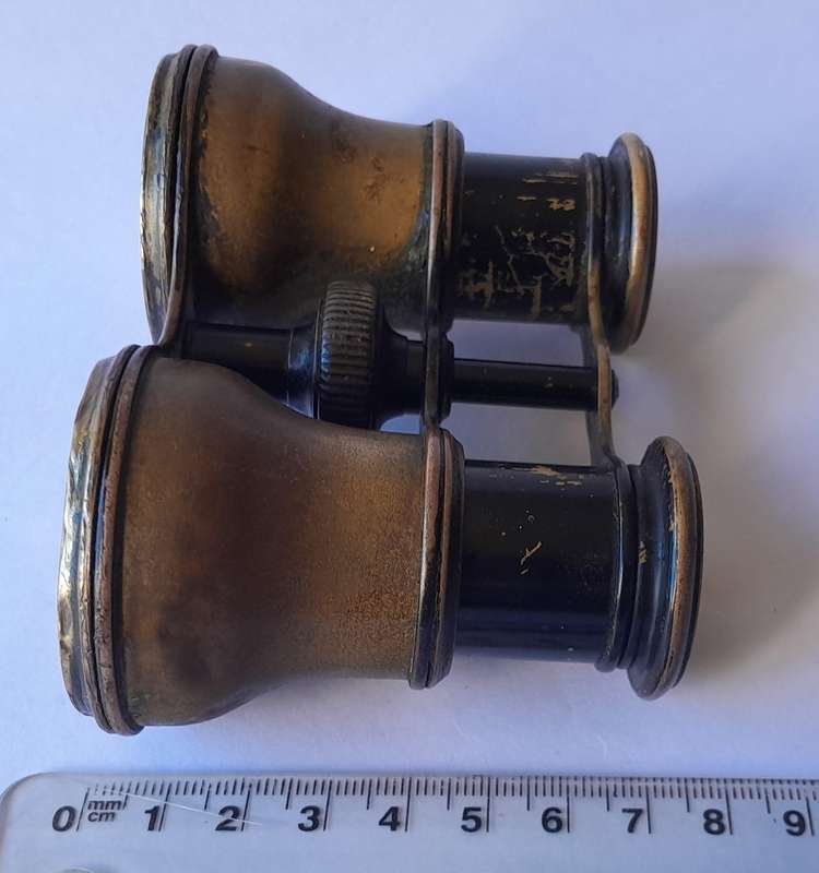 Pair Antique Brass French Opera Binoculars.