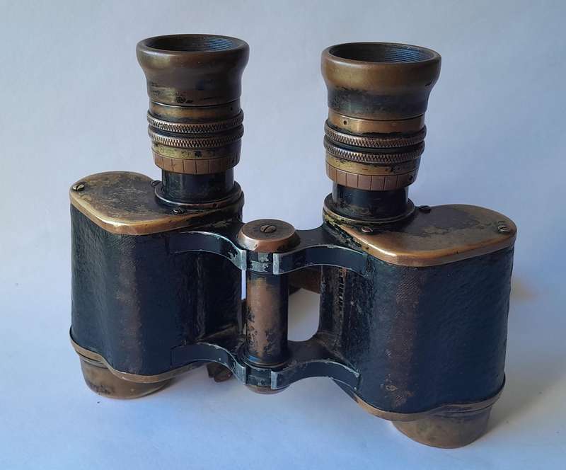 WW1 Hunsicker & Alexis, Paris Roof Prism Binoculars.  War Office Stamped.