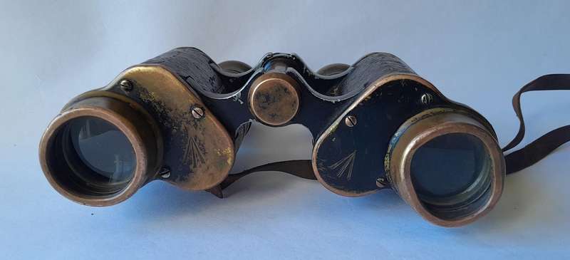 WW1 Hunsicker & Alexis, Paris Roof Prism Binoculars.  War Office Stamped.