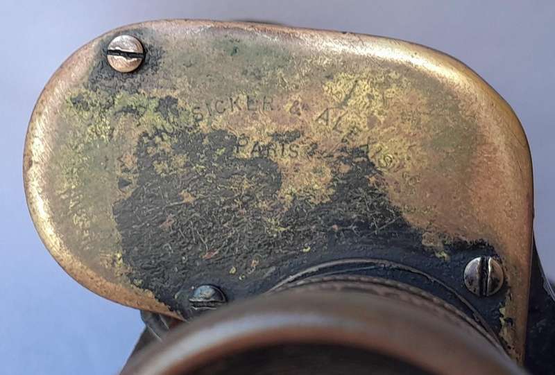 WW1 Hunsicker & Alexis, Paris Roof Prism Binoculars.  War Office Stamped.