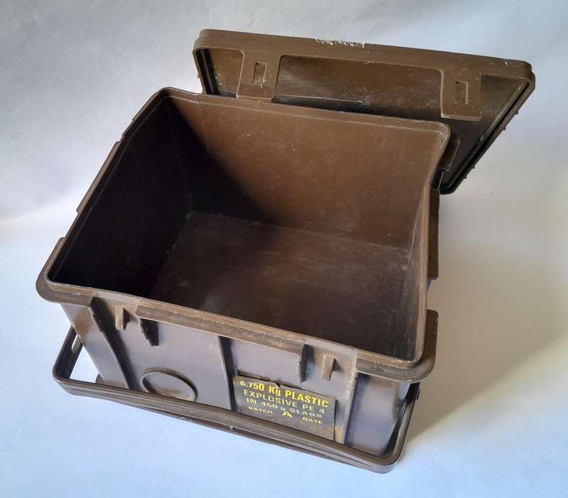 Vintage SADF PE4 Plastic Explosives Ammo Box.