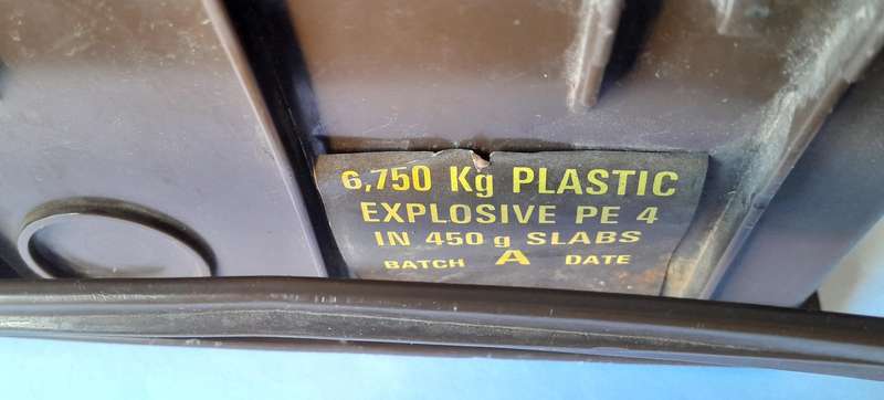 Vintage SADF PE4 Plastic Explosives Ammo Box.