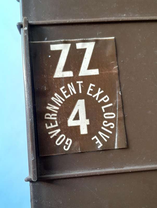 Vintage SADF PE4 Plastic Explosives Ammo Box.