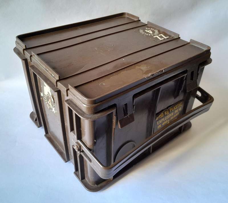Vintage SADF PE4 Plastic Explosives Ammo Box.