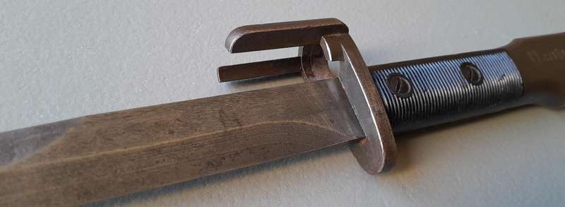 SADF / SAP M1 FN-FAL Type-A Knife Bayonet with Metal Scabbard.  No. 27101.