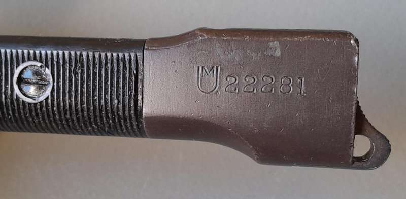 SADF / SAP M1 FN-FAL Type-A Knife Bayonet with Metal Scabbard.  No. 22281.