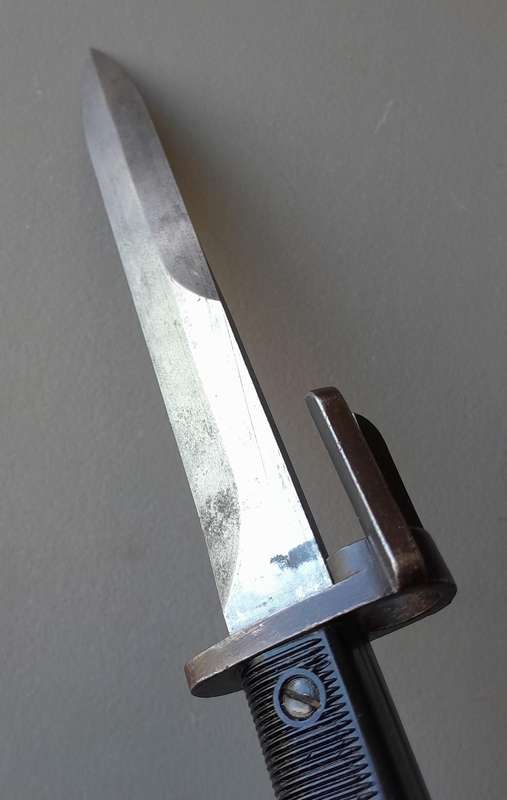 SADF / SAP M1 FN-FAL Type-A Knife Bayonet with Metal Scabbard.  No. 22281.