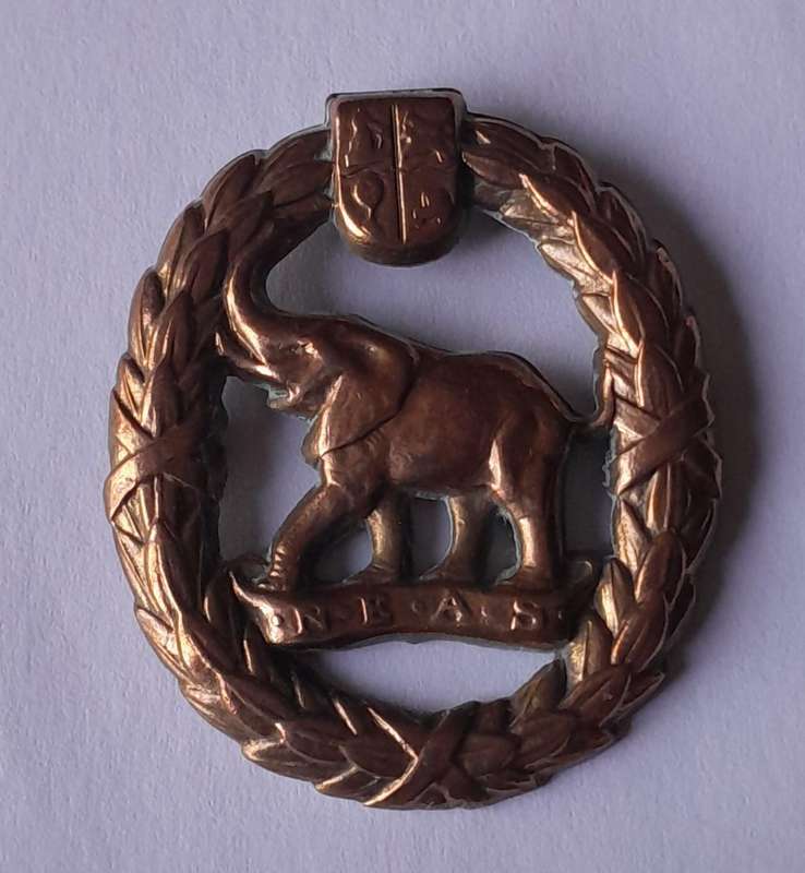 WW2 SA Native Military Corps Cap Badge.  No Lugs.