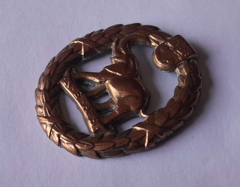 WW2 SA Native Military Corps Cap Badge.  No Lugs.