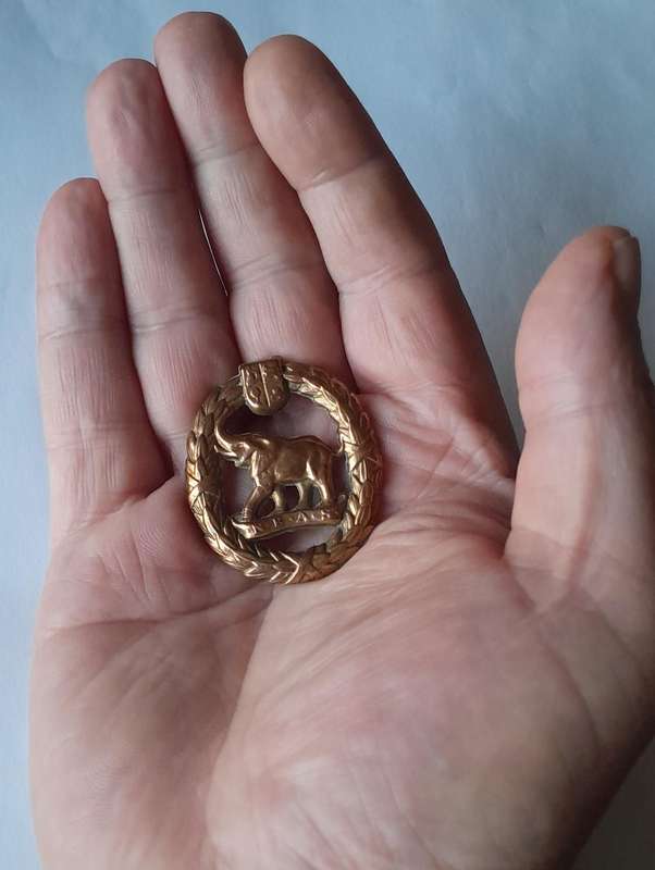 WW2 SA Native Military Corps Cap Badge.  No Lugs.