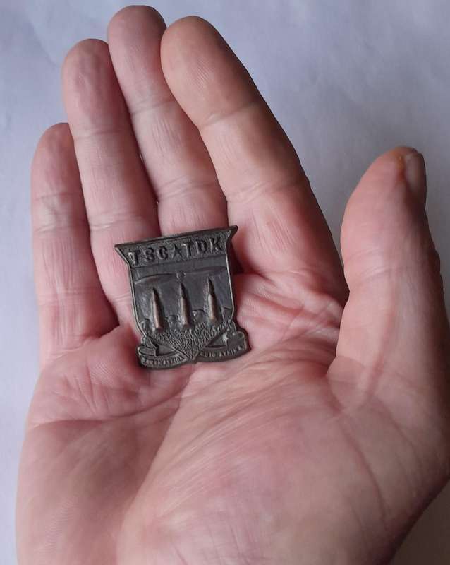 WW2 SA Army 1940 - 1942 Technical Services Corps Badge.  1 Lug Intact.