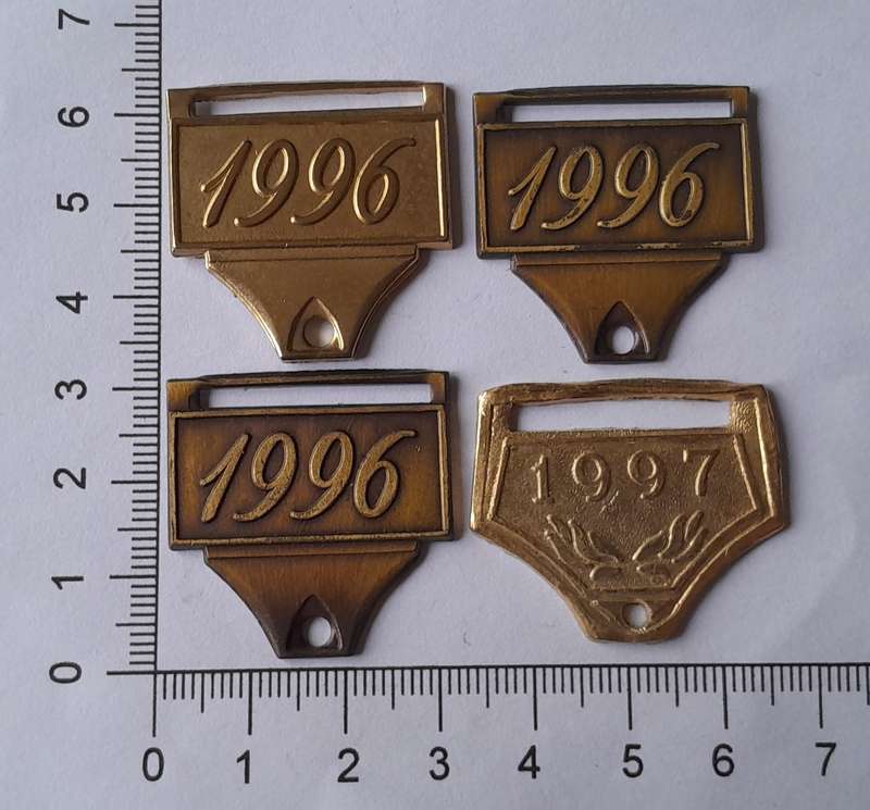 Collection of SADF Shooting Medal Date Hangers.  1996/1997.