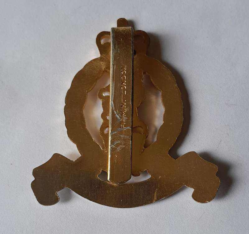 British Adjutant Generals Corps Anodised Aluminium Cap Badge By Firmin.  Slider Intact.