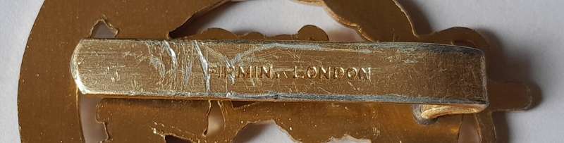 British Adjutant Generals Corps Anodised Aluminium Cap Badge By Firmin.  Slider Intact.