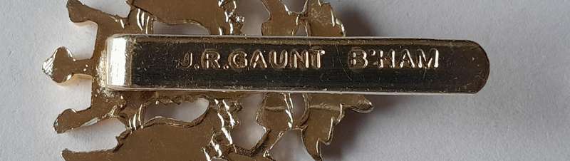 British Mercian Brigade Anodised Aluminium Badge.  JR Gaunt.  Slider Intact.