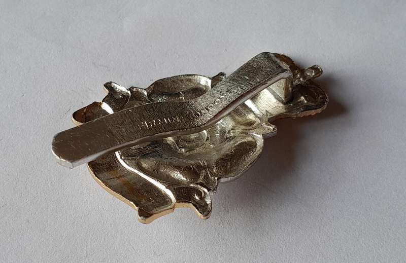 Yorkshire Brigade Anodised Aluminium Badge by Firmin.  Bent Slider Intact.