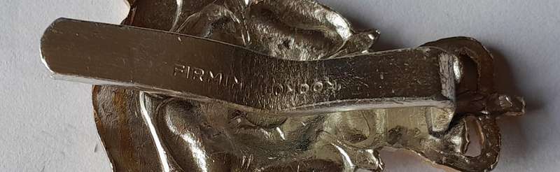 Yorkshire Brigade Anodised Aluminium Badge by Firmin.  Bent Slider Intact.