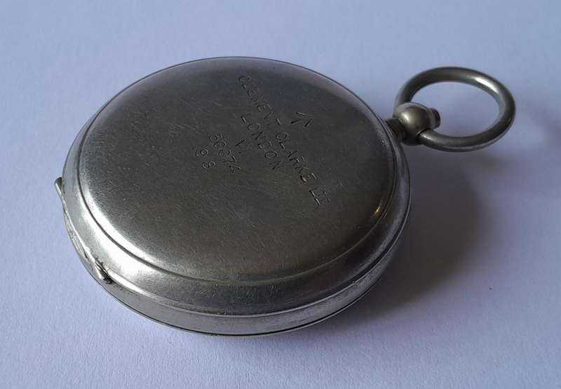 WW1 1918 Officer's Aviation Pocket Compass. Clement Clarke Ltd, London. Working.